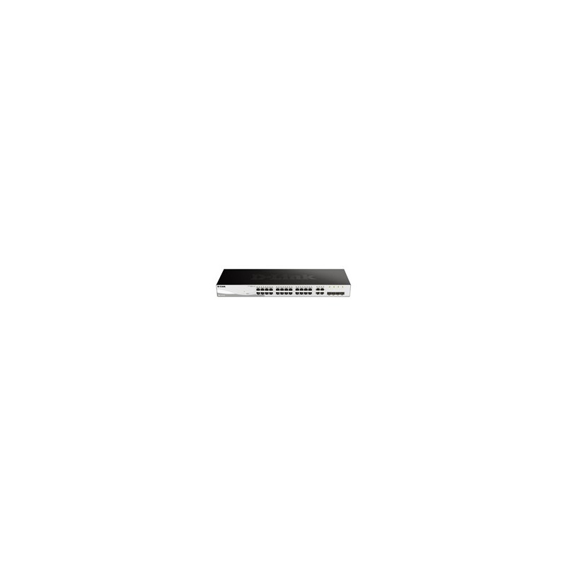 D-Link DGS-1210-28 28-port Gigabit Smart+ Switch, 24x GbE, 4x RJ45/SFP, fanless
