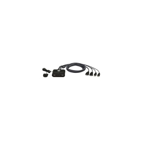 ATEN 2-port mini HDMI KVM USB, integrované kabely, tlačítko pro přepínání