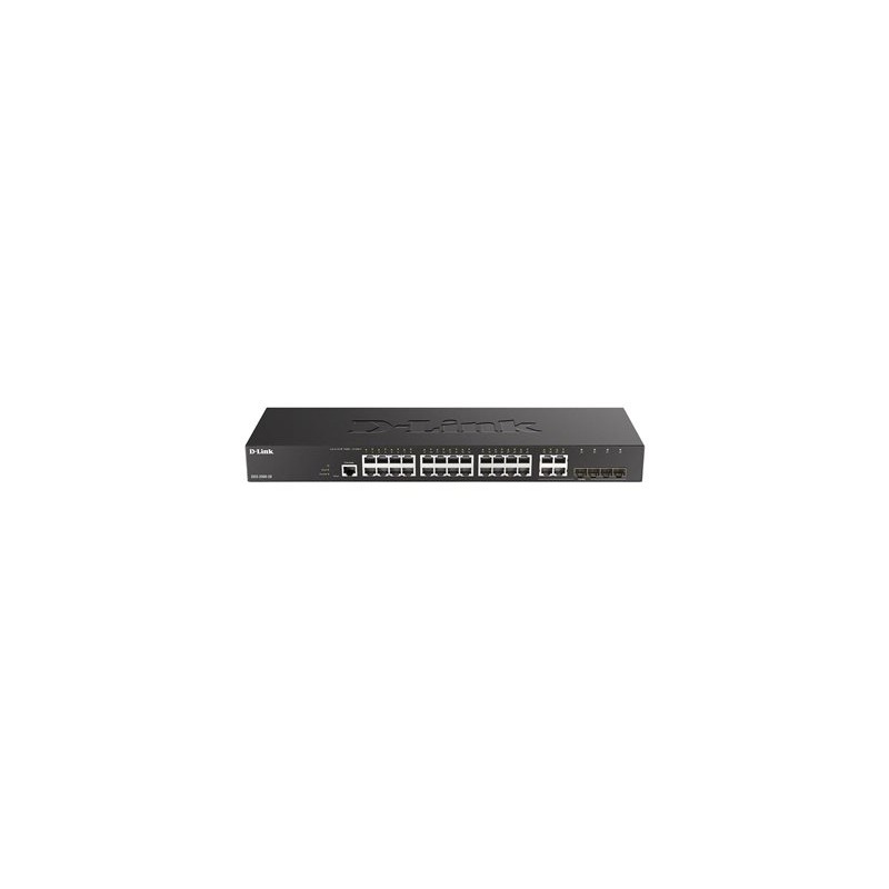 D-Link DGS-2000-28 Managed switch, 24x GbE, 4x RJ45/SFP, fanless