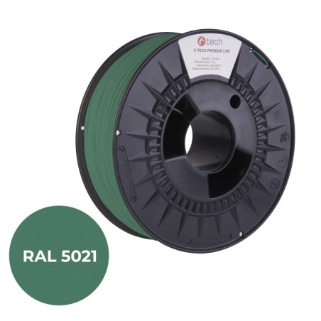 Tisková struna (filament) C-TECH PREMIUM LINE, PLA, vodní modrá, RAL5021, 1,75mm, 1kg