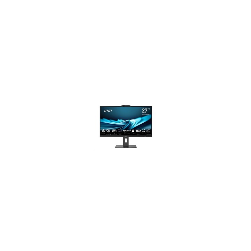 MSI PC AiO PRO AP272P 14M-1085XEU, Core i3 14100, 27" FHD, Anti-Glare, Non-Touch, 16GB, 512GB SSD, N/A, No OS, Black