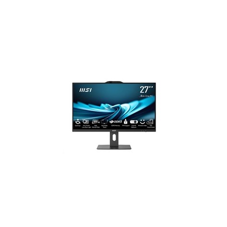 MSI PC AiO PRO AP272P 14M-1085XEU, Core i3 14100, 27" FHD, Anti-Glare, Non-Touch, 16GB, 512GB SSD, N/A, No OS, Black