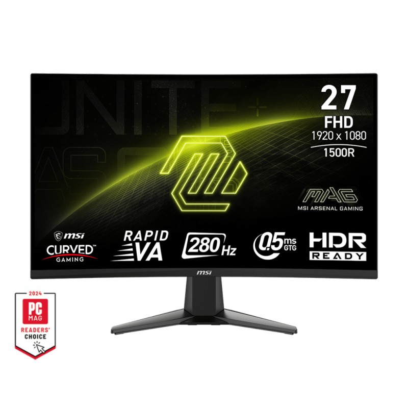 MSI MAG 276CXF Gaming monitor 27" zakřivený Rapid VA/FHD/280Hz/0,5ms/2xHDMI/DP/černá