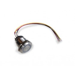 Stainless steel button IP65, 12mm round, no LED, 60cm X-talk 3p cable
