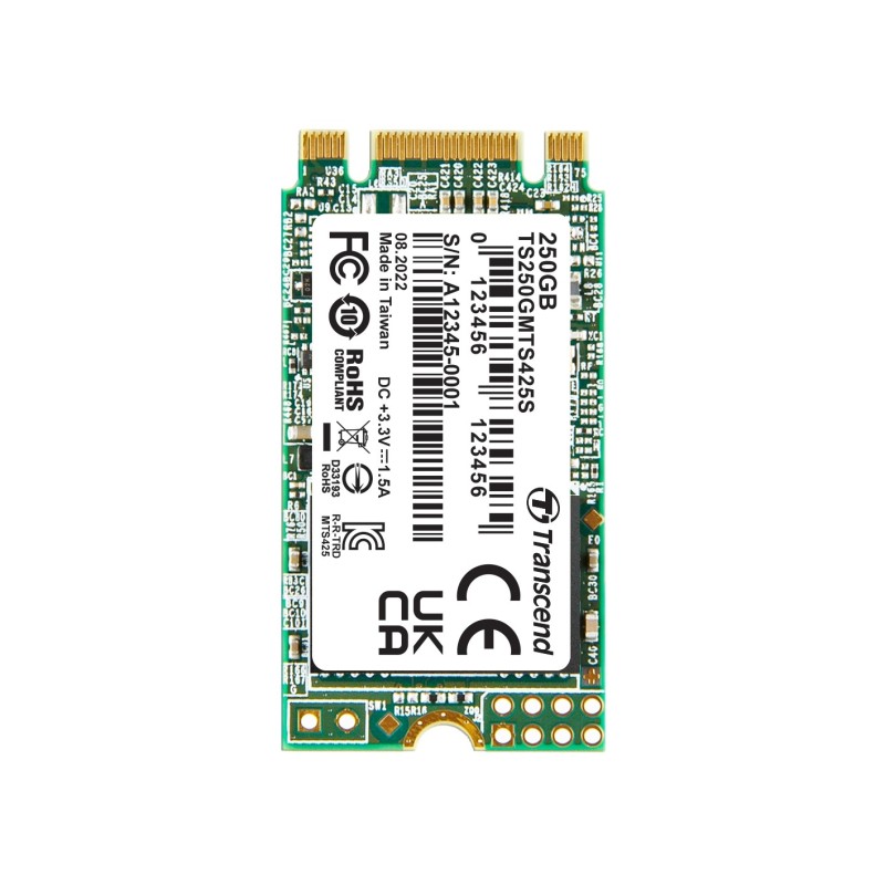 TRANSCEND SSD 425S 250GB, M.2 2242 SSD, SATA3 B+M Key, TLC