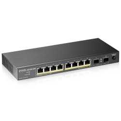 Zyxel GS1100-10HP v2 10-port Desktop Gigabit PoE Switch, 8x gigabit PoE RJ45, 2x SFP, 120W PoE budget