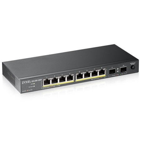 Zyxel GS1100-10HP v2 10-port Desktop Gigabit PoE Switch, 8x gigabit PoE RJ45, 2x SFP, 120W PoE budget