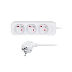Solight prodlužovací přívod 3m, 3 zásuvky, 16A/3680W, PVC, bílý