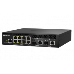 QNAP řízený switch QSW-M2108R-2C (8x 2,5GbE RJ45 a 2x kombo 10GbE SFP+/RJ-45, malá šířka)