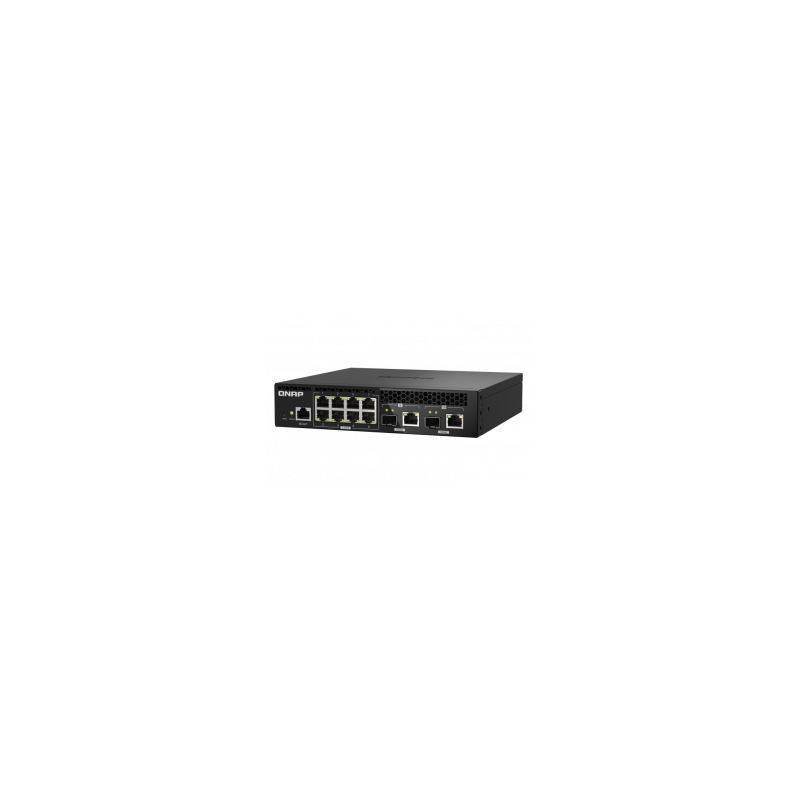 QNAP řízený switch QSW-M2108R-2C (8x 2,5GbE RJ45 a 2x kombo 10GbE SFP+/RJ-45, malá šířka)
