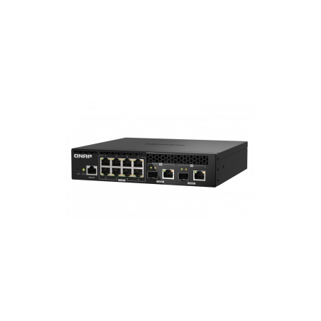 QNAP řízený switch QSW-M2108R-2C (8x 2,5GbE RJ45 a 2x kombo 10GbE SFP+/RJ-45, malá šířka)