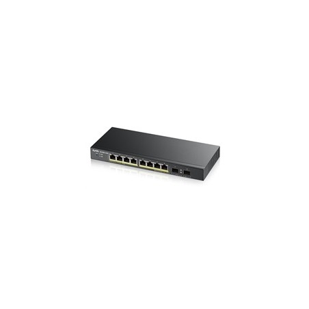 Zyxel GS1900-10HP v2 10-port Desktop Gigabit Web Smart PoE Switch, 8x gigabit PoE RJ45, 2x SFP, 70W PoE budget, fanless