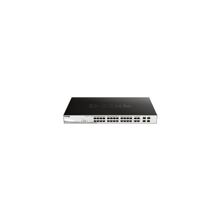 D-Link DGS-1210-28MP 28-port Gigabit Smart+ PoE Switch, 24x GbE PoE+, 4x RJ45/SFP, PoE 370W