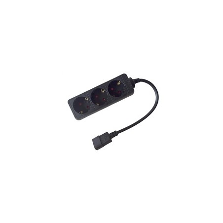 Prodlužovací přívod 3x230V DE SCHUKO pro UPS (IEC320-C14), 30cm