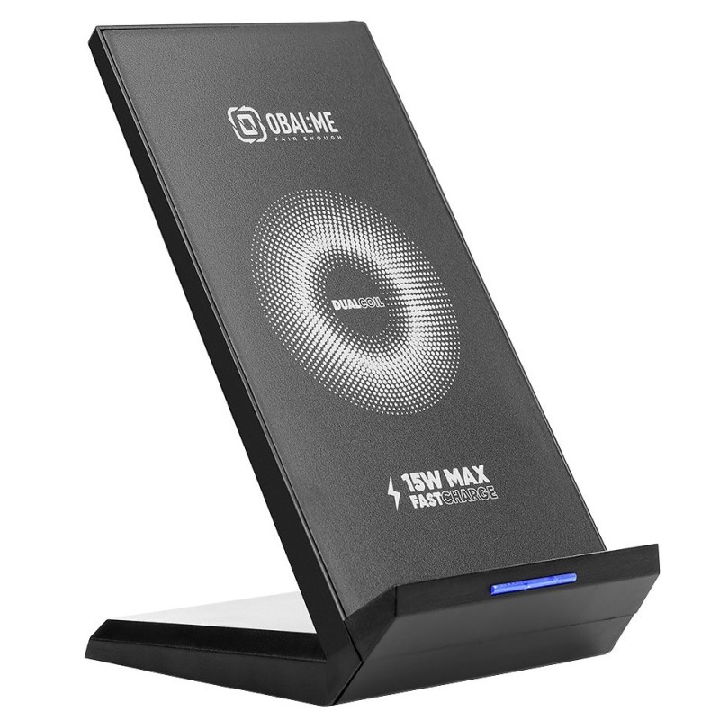 OBAL:ME StandCharger Bezdrátový Nabíjecí Stojánek na Stůl 15W Black