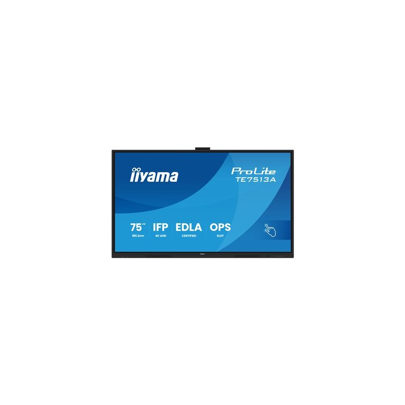 Iiyama TE7513A-B3AG 75IN IR Touch/3840X2160 500CD 40TP Capacitive