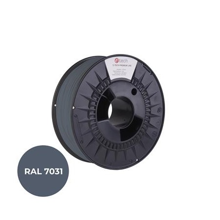 Tisková struna (filament) C-TECH PREMIUM LINE, PLA, šedomodrá, RAL7031, 1,75mm, 1kg