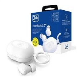 3mk bezdrátová stereo sluchátka FlowBuds 6.0 white, nabíjecí pouzdro, bílá