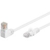 Patch kabel 1x 90° zahnutý konektor, Cat5e, UTP, bílý, 3m