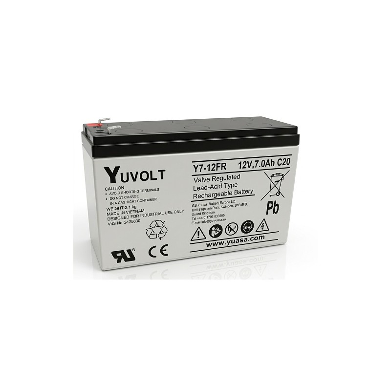 Yuasa YUVOLT Y7-12FR VdS (12V 7Ah, F1)