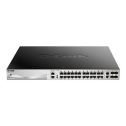 D-Link DGS-3130-30PS L3 Stck. Mng. PoE switch 24x GbE PoE+, 2x 10G RJ-45, 4x 10G SFP+, PoE 370W