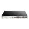 D-Link DGS-3130-30PS L3 Stck. Mng. PoE switch 24x GbE PoE+, 2x 10G RJ-45, 4x 10G SFP+, PoE 370W