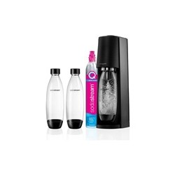 SodaStream Terra Black výrobník sody, mechanický, 2x 1l láhev SodaStream Fuse, bombička s CO2, černý
