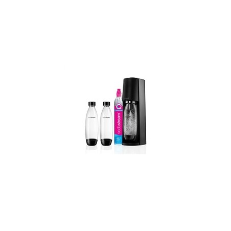 SodaStream Terra Black výrobník sody, mechanický, 2x 1l láhev SodaStream Fuse, bombička s CO2, černý