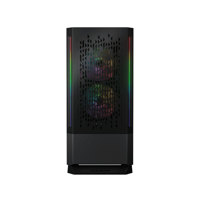 COUGAR PC skříň MX430 Air RGB Black Mid Tower Air Vents Front Panel with ARGB strips 3 x ARGB Fans 4mm TG Left Panel