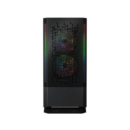 COUGAR PC skříň MX430 Air RGB Black Mid Tower Air Vents Front Panel with ARGB strips 3 x ARGB Fans 4mm TG Left Panel