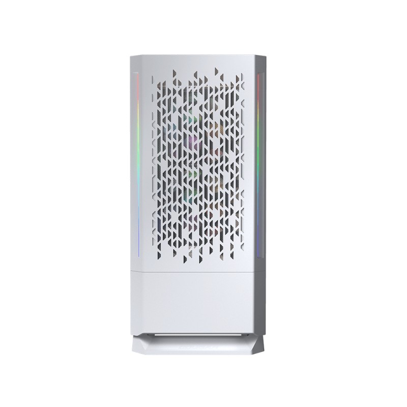 COUGAR PC skříň MX430 Air RGB White Mid Tower Air Vents Front Panel with ARGB strips 3 x ARGB Fans 4mm TG Left Panel