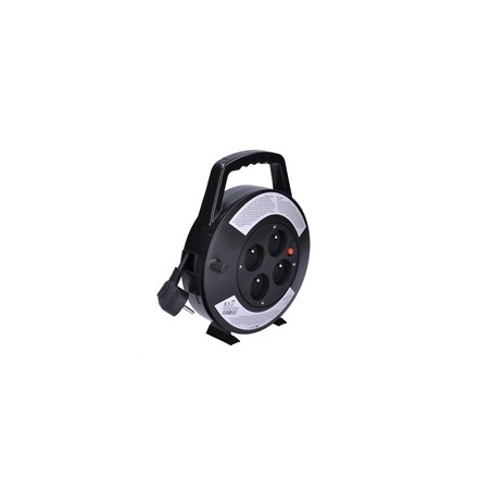 Solight prodlužovací přívod na bubnu, 4 zásuvky, 10m, černý kabel, 3x 1,0mm2