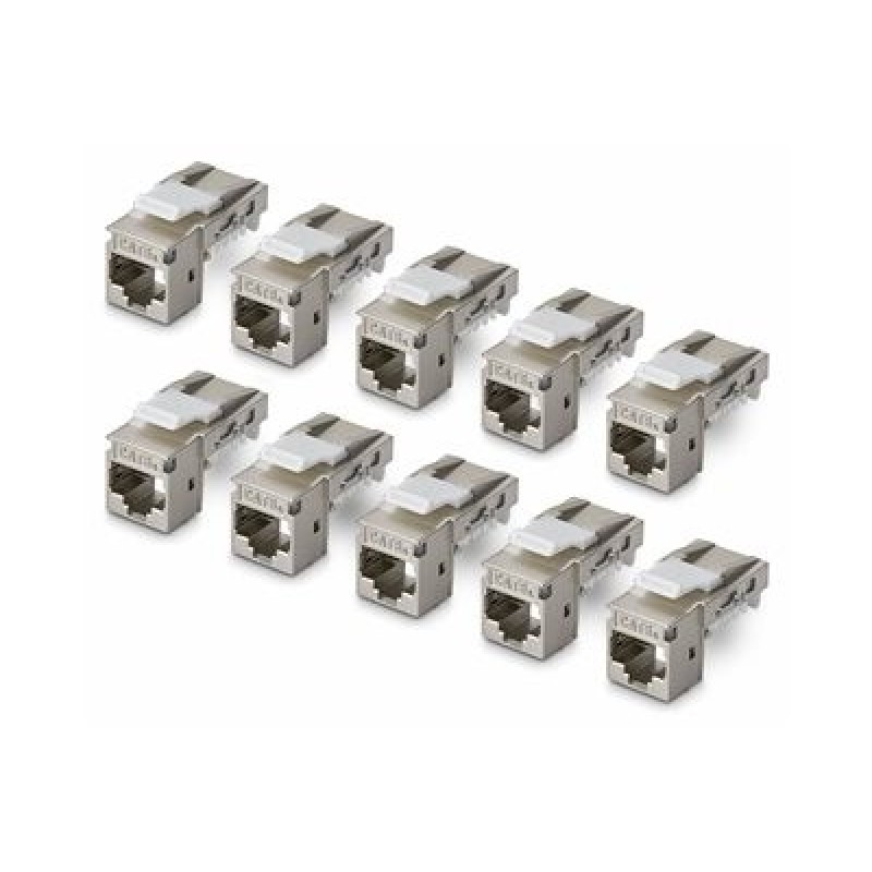 Startech CAT6A Keystone Jack 10-Pack/10-PACK90-Degree/Toolless/Shield