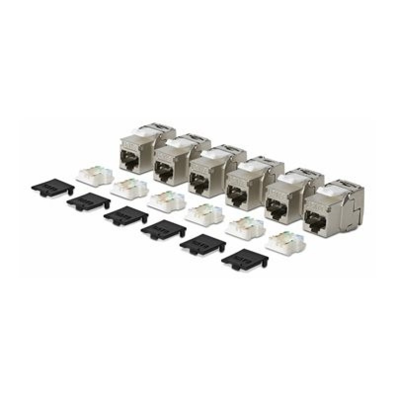 Startech CAT8 Keystone Jack 6-Pack/6-PACK180-Degree/Toolless/Shield