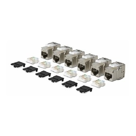 Startech CAT8 Keystone Jack 6-Pack/6-PACK180-Degree/Toolless/Shield