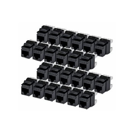 CAT6 KEYSTONE JACK 24-PACK/24-PACK180-DEGREE 110 PUNCH DOWN C6KEY110180BK24PK
