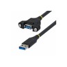 Startech 2M Panel Mount USB-A Cable/USB-A TO A Panel Mount/USB 5GBPS
