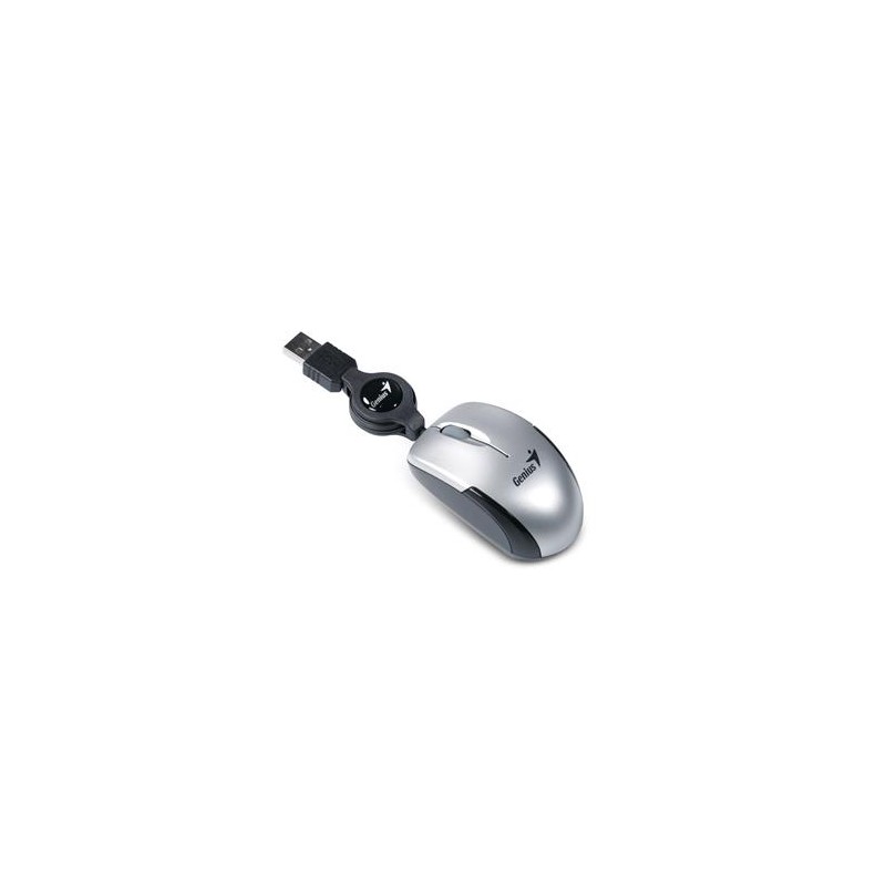 GENIUS myš MicroTraveler V2/ drátová/ 1200 dpi/ USB/ stříbrná