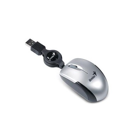 GENIUS myš MicroTraveler V2/ drátová/ 1200 dpi/ USB/ stříbrná