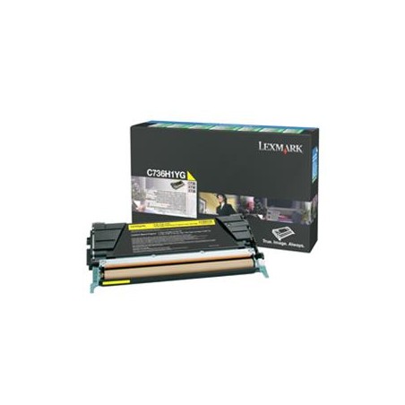 Lexmark originální toner C736H1YG, yellow, 10000str., high capacity, return, DOPRODEJ