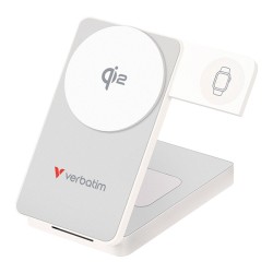 Verbatim Powerbanka Charge ,n, Go Qi2 5/9/12V, nabíjení telefonu,hodinek,Airpods, 32296, 10000mAh, magnetické připevnění, bílá