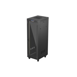 Lanberg 19" Volně stojící racková skříň 37U/600X800 (Flat Pack) S prosklenými dveřmi LCD černá