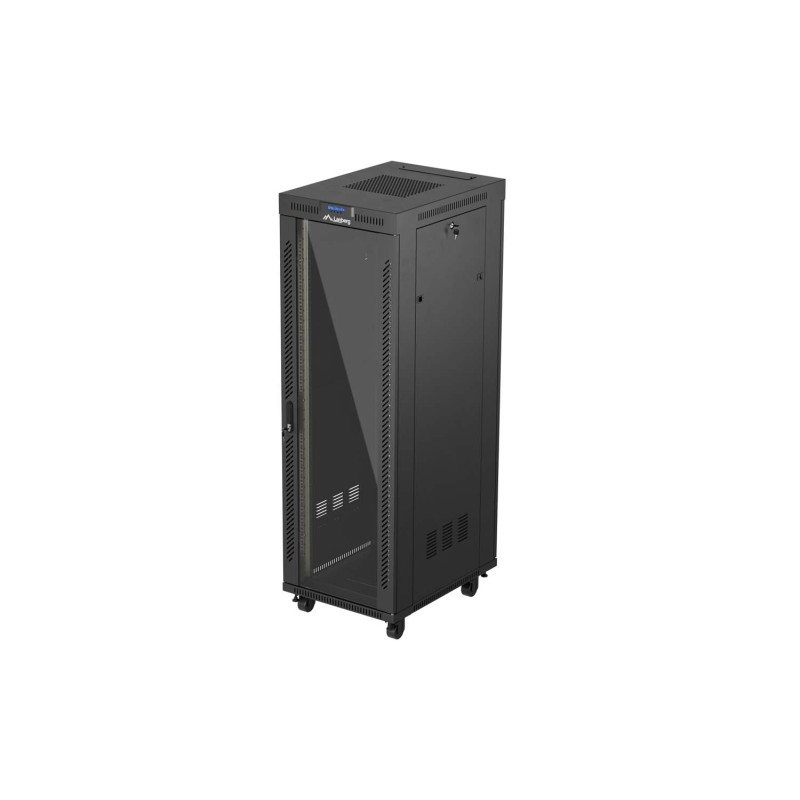 Lanberg 19" Volně stojící racková skříň 37U/600X800 (Flat Pack) S prosklenými dveřmi LCD černá