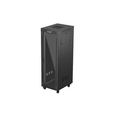 Lanberg 19" Volně stojící racková skříň 37U/600X800 (Flat Pack) S prosklenými dveřmi LCD černá