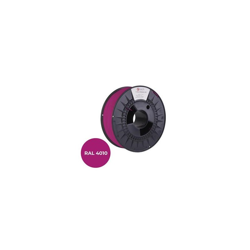 Tisková struna (filament) C-TECH PREMIUM LINE, PLA, telekomunikační fialová, RAL4010, 1,75mm, 1kg