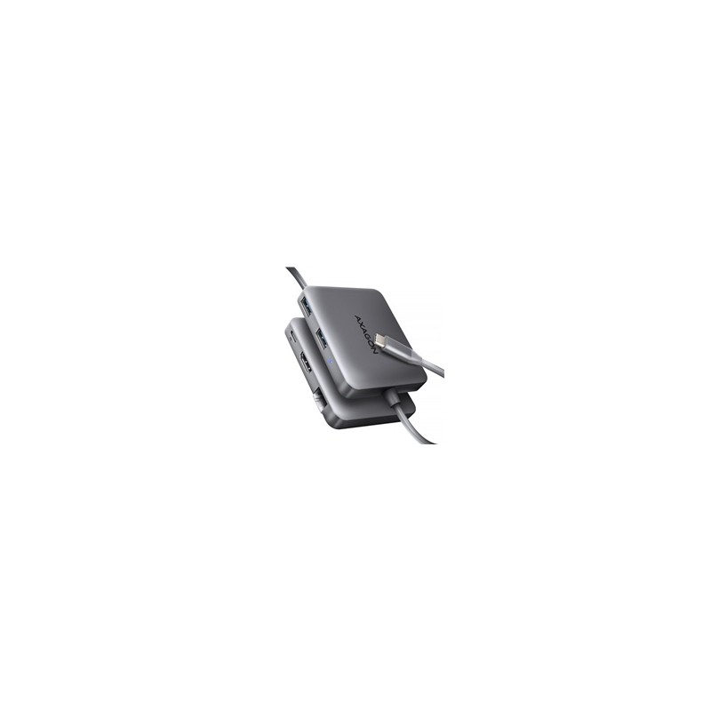 AXAGON HMC-5HL USB 5Gbps hub, 2x USB-A, HDMI 4k/60Hz, RJ-45 GLAN, PD 100W, kabel USB-C 20cm