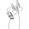 Verbatim USB kabel USB A samec - Micro-B, USB-C, Lightning Cable, 18W, 1m, bílá, box, 32394
