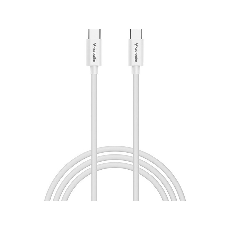 Verbatim USB kabel USB C samec - USB C samec, 100W, 3m, bílá, box, 32409
