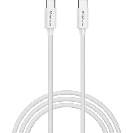 Verbatim USB kabel USB C samec - USB C samec, 100W, 3m, bílá, box, 32409