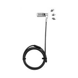 DICOTA Universal Security Cable Lock,3 Exchangeable heads fits all slots, combination